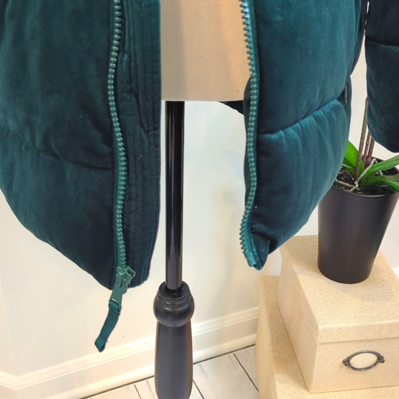 NWOT Gap Plush Velvet Evergreen Quilted Puffer Jacket - Size S - Picture 13 of 16